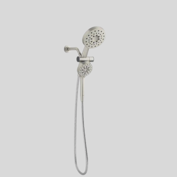 Viron 4-Spray 6 in. Dual Wall Mount Fixed and Handheld Shower Head 1.75 GPM in Vibrant Brushed Nickel